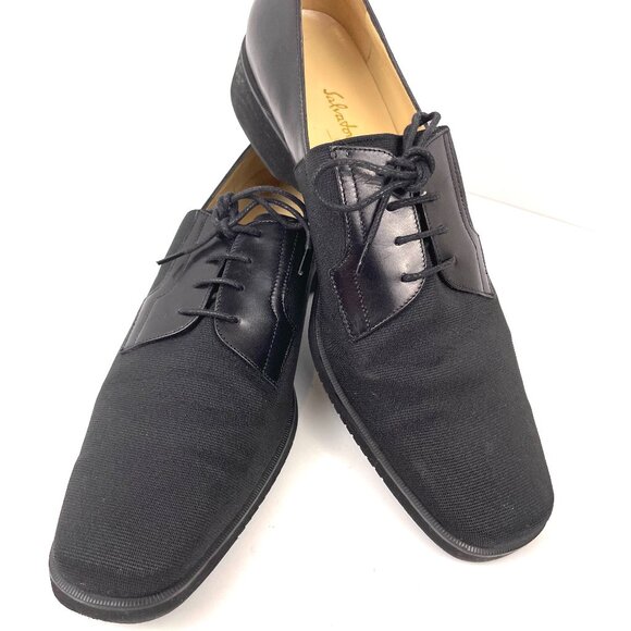Salvatore Ferragamo Women's Loafers Leather/Fabric Black DP5032B Size 9B - Picture 1 of 13